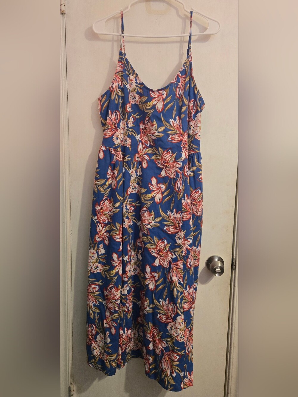A New Day Blue Floral Midi Dress Size Large